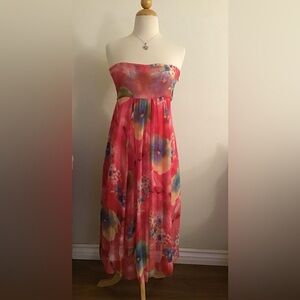 Floral Strapless Maxi Dress